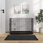 Gaiola para Cães com 2 Portas Gaiola para Animais de Estimação Dobrável com Alça de Transporte Aço 92x57x62,5cm Preto