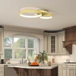 Candeeiro de Teto LED 40W Candeeiro Moderno com Iluminação LED 3000K/4000K/6500K 59x38x7,4 cm Dourado