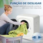 Máquina de Secar Roupa 4 kg 800W com Função Anti - Vincos Esterilização 5 Programas Carga Frontal 48x40x56 cm Branco