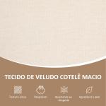 Sofá de 2 Lugares Estofado em Chenille com 2 Almofadas Laváveis e Apoio para os Braços em Vime Sintético 123x75x88 cm Bege