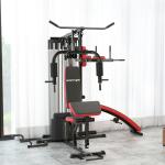 Máquina Multi Estação Ajustável Multi Estação de Musculação com Placas de Peso de 45 kg 225x175x200 cm Preto
