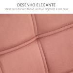 Poltrona Moderna Poltrona de Leitura Estofada em Veludo com Assento Amplo Pés em Madeira 67x61,5x71 cm Rosa