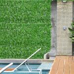 Vedação Artificial em Rolo 3m Vedação de Privacidade para Balcão Jardim Exterior Planta Decorativa de Parede PE Verde