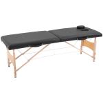 Marquesa de Massagem Dobrável Portátil com Apoio para a Cabeça Altura Ajustável e Bolsa de Transporte 186x60x58 - 81 cm Preto