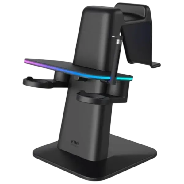 Estação de Carregamento Vertical RGB p/ Meta Quest 3 / Quest 2 / Quest PRO (Preto) - KIWI DESIGN