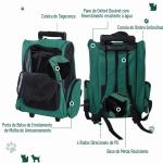 Transportadora 2 em 1 para Animais de Estimação Mochila ou Carrinho de Viagem para Cães e Gatos com 2 Rodas Alça Retrátil de Alumínio e Bolso de Armazenamento 42x25x55cm Verde