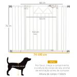 Barreira de Segurança Extensível para Animais de Estimação com Fecho Automático e Sistema de Duplo Bloqueio 74 - 100x76 cm Branco