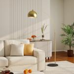 Candeeiro de Pé em Forma de Arco com Altura e Comprimento Ajustáveis com Interruptor de Pé 110 - 115x30x170 - 180 cm Dourado e Preto