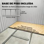 Abrigo de Jardim 2 m² 195x122x181,5 cm Abrigo de Armazenamento Metálico com Porta de Correr e 2 Janelas Cinza Escuro