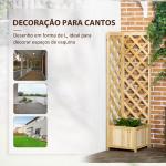 Floreira com Treliça de Madeira para Exterior, Elevada para Plantas Trepadeiras 40x40x145 cm Madeira