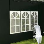 Conjunto de 2 Paredes Laterais para Tendas de 3x3m e 3x6m Paredes Laterais com Janelas Transparentes 293x193cm Verde Escuro