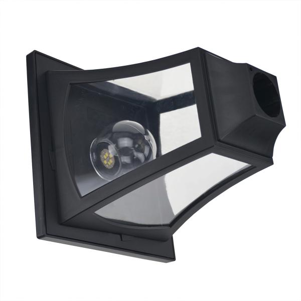 Candeeiro Solar de Jardim com 3 Luzes LED Impermeável IP44 Sensor de Noite Candeeiro de Exterior 51,5x47x182,5cm Preto