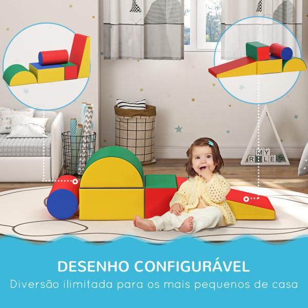 Conjunto de 5 Blocos de Psicomotricidade para Crianças Blocos de Construção Brinquedo para Aprendizagem Multicor