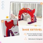 Tabela de Basquetebol 5 em 1 com Altura Ajustável Futebol Golf Aros Jogo de Lançamento 46x51x134 - 152 cm Vermelho
