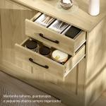 Aparador com 3 Portas Moderno para Sala de Estar com 2 Gavetas Prateleira Ajustável 120x38x79 cm Madeira