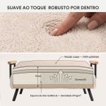 Sofá Cama Convertível 2 Lugares Dobrável com Encosto Ajustável em 5 Níveis e 2 Almofadas 102x73x81 cm Bege Creme