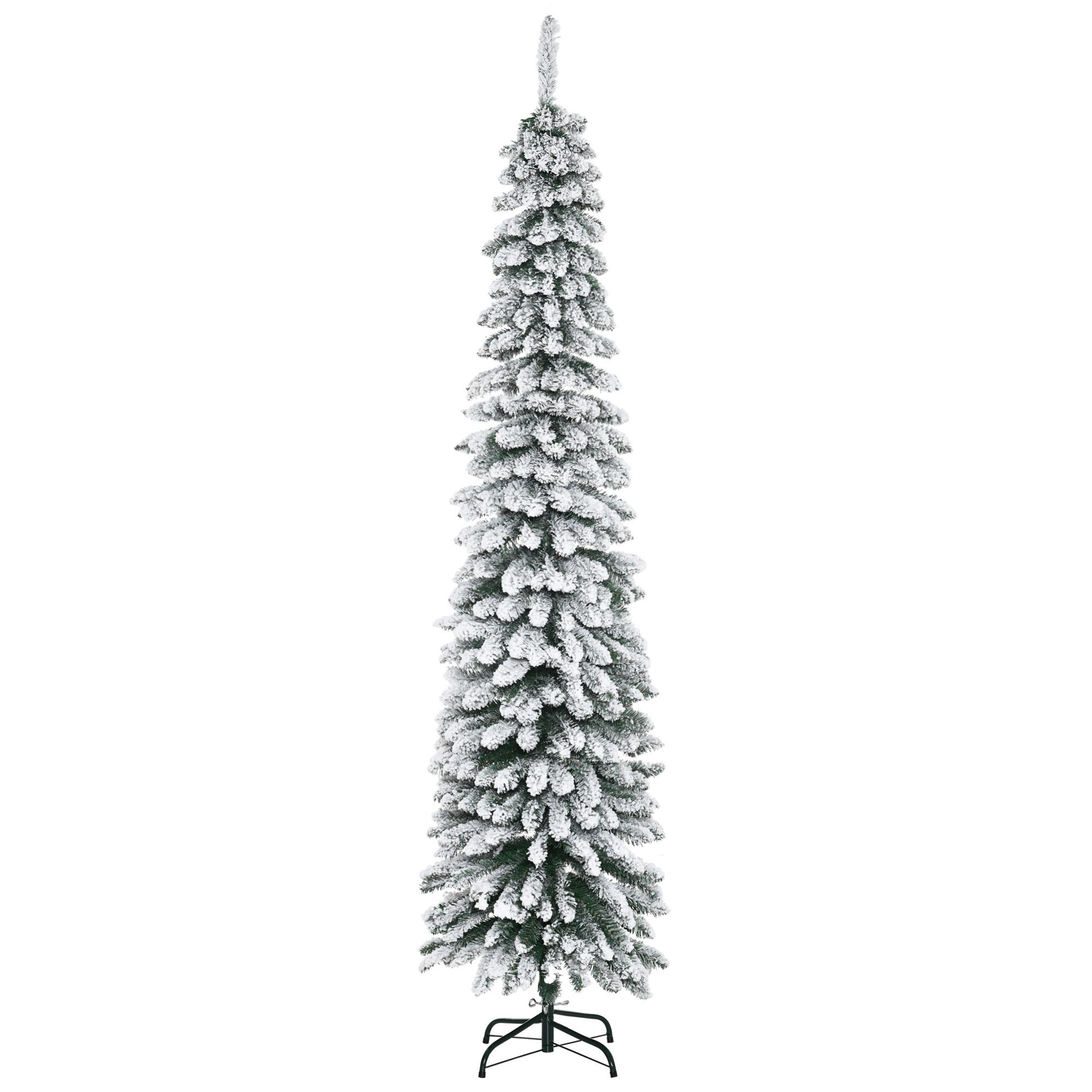 Árvore de Natal Artificial 210cm com Neve Ignífugo com 490 Ramos Verde