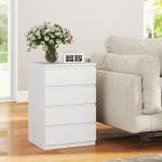 Cómoda com 4 Gavetas com Fecho Suave para Quarto Escritório Estilo Moderno 45x40x68 cm Branco