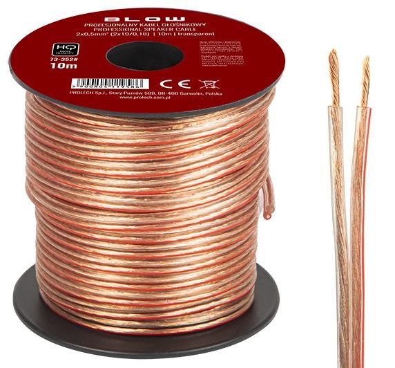 Bobine Cabo Coluna Transparente 2x 0,5mm (10 mts) - BLOW