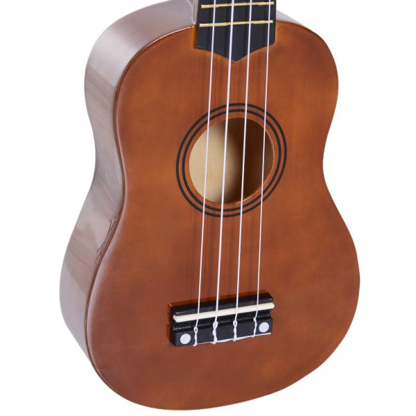 Ukelele de 21 Polegadas para Iniciantes com cordas de nylon 53x17.5x6.2cm marrom