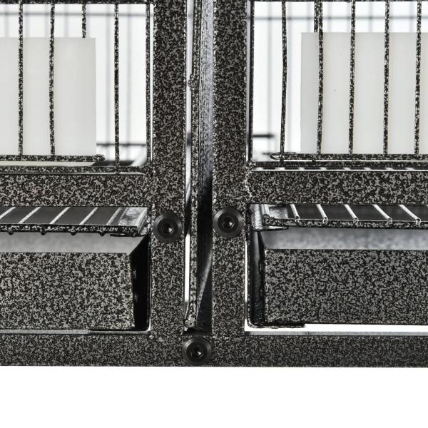 Gaiola de pássaro pequeno com 2 bandejas 4 alimentadores 4 poleiros 95x45,5x102 cm
