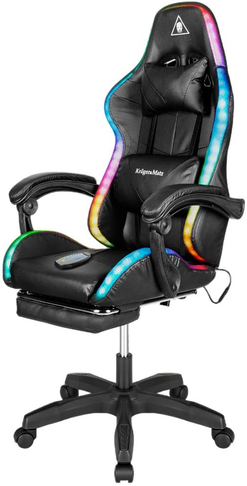 Cadeira Gaming GX - 150 LED RGB c/ Função de Massagem (Preto) - Kruger&Matz