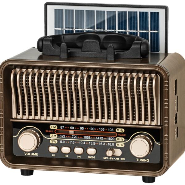 Rádio Portátil AM/FM Analógico 5W BLUETOOTH/MP3/USB/microSD c/ Painel Solar - Kruger&Matz