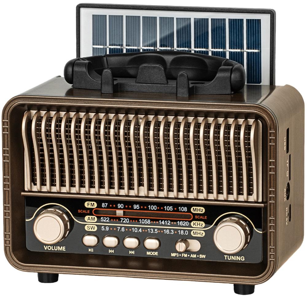 Rádio Portátil AM/FM Analógico 5W BLUETOOTH/MP3/USB/microSD c/ Painel Solar - Kruger&Matz