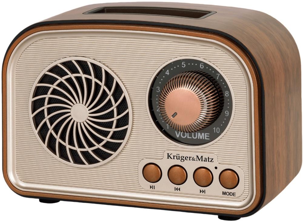 Rádio Portátil AM/FM Analógico 5W BLUETOOTH/AUX/microSD - Kruger&Matz
