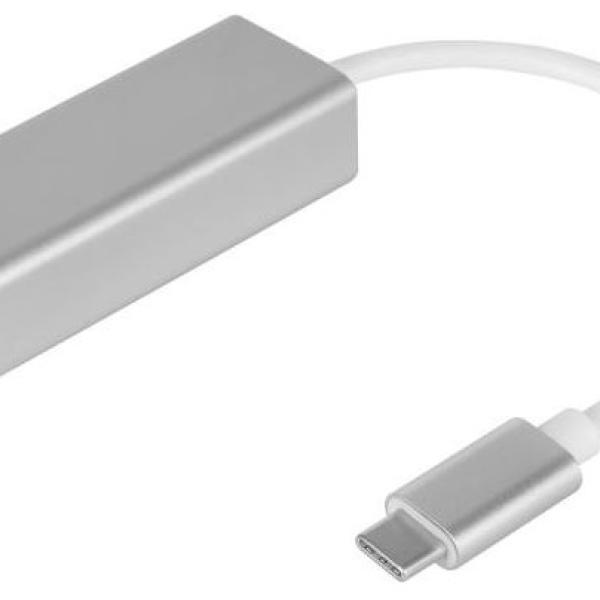 Placa de Rede Externa USB - C 3.0 Macho - RJ45 Fêmea Gigabit 10/100/1000 - Kruger&Matz