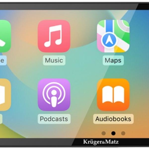 Auto Rádio 6.36 1 DIN 4x 60W Ecrã Táctil (CarPlay/Android Auto/MirrorLink/Bluetooth) - Kruger&Matz