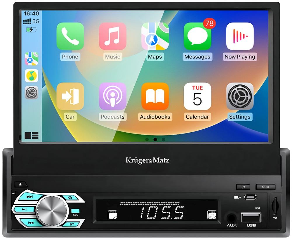 Auto Rádio 7 1DIN 4x 60W CarPlay/Android Auto/Bluetooth - Kruger&Matz