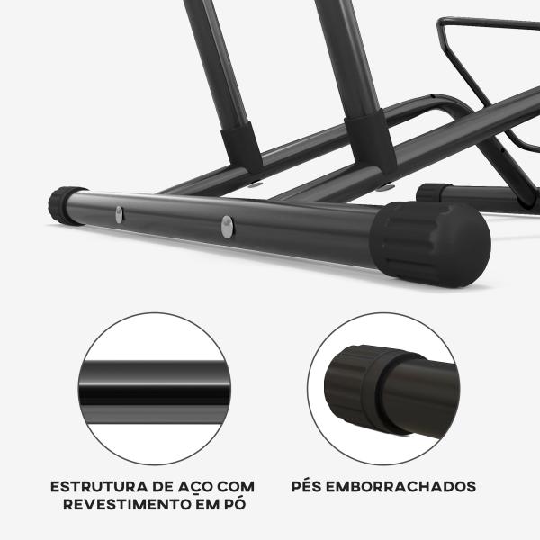 Estacionamento para Bicicletas Suporte para Bicicletas de Aço para Interior e Exterior 59x41x38 cm Preto