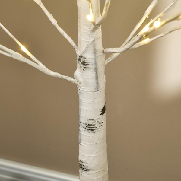 Árvore de Bétula com 96 Luzes LED IP44 Branco Quente Ramos Flexíveis Árvore de Decoração 22x22x150cm Branco