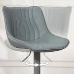 Conjunto de 2 Bancos de Bar Bancos Altos de Cozinha Giratórios com Altura Ajustável e Couro Sintético 47,5x54x92 - 110 cm Cinzento