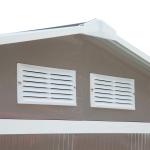 Abrigo de Jardim 213x130x185cm Abrigo de Jardim Metálico de Exterior com 2 Portas Deslizantes e 4 Janelas Cinza Claro