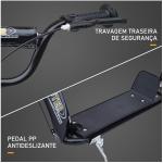 Trotinete para Crianças acima de 5 anos Scooter de 2 Rodas Grandes de 12 Polegadas com Freio e Guidão Ajustável em Altura Carga Máx. 50kg 120x52x80 - 88cm Preto