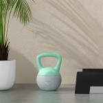 Kettlebell de 10 kg Pesa Russa Preenchida de Areia Metálica e Alça Antiderrapante para Treino em Casa Ginásio Ø21x30 cm Cinzento