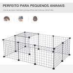 Recinto de Metal para Pequenos Animais de Estimação com 12 Painéis Desmontável DIY 106x73x36 cm Preto