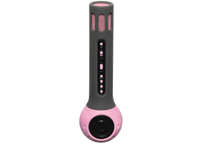 Microfone Bluetooth4.1 c/ Coluna 3W AUX (Rosa) - DENVER