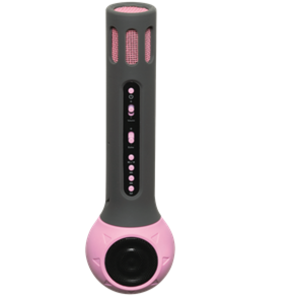 Microfone Bluetooth4.1 c/ Coluna 3W AUX (Rosa) - DENVER