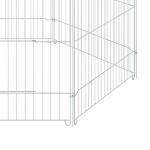 Parque para Animais de Estimação com 6 Painéis 59x60cm Dobrável Cerca para Animais de Estimação com Porta com Trava e Toldo Superior para Jardim Pátio Exterior Prata
