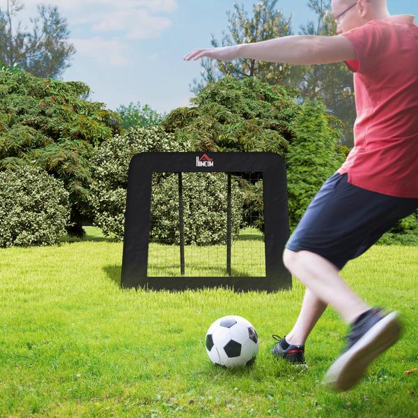 Rede de Rebote Dobrável com 4 Ângulos Ajustáveis para Treinamento de Futebol Beisebol 128x118x108 - 120cm Preto
