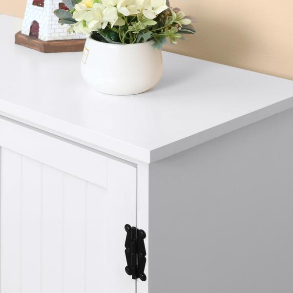 Armário de Cozinha Alto Móvel Auxiliar com 4 Portas e Prateleiras Ajustáveis 60x30x123 cm Branco