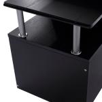 Secretária para Escritório de Madeira MDF 152x60x88 cm Preto