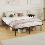 Estrutura de Cama 160x200 cm com Espaço de Armazenamento Abaixo e Ripas de Álamo Fácil de Montar Carga 350 kg Preto