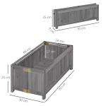 Floreira de Madeira Dobrável Floreira Elevada para Cultivo de Vegetais e Flores no Pátio Varanda Terraço 70x30x25 cm Cinzento