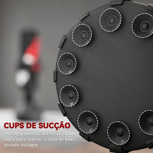 Saco de Boxe de Pé Faixa de Altura Ajustável 65 – 175 cm Base Recarregável com Ventosas A 57x57x175 cm Preto