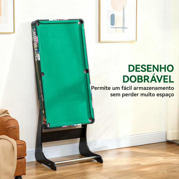 Mesa de Jogos 6 em 1 Dobrável Bilhar Matraquilho Ping Pong Lançamento de Anéis Hóquei com Bastão e Hóquei com Discos 118x104x71cm Multicor