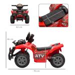Quadriciclo Elétrico para Crianças Veículo Elétrico a Bateria 6V Infantil com Velocidade 2km/h 70x42x45 cm Vermelho